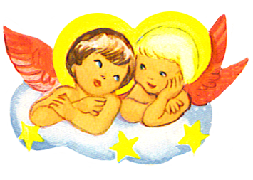 Sweet vintage clip art. Angels clipart two