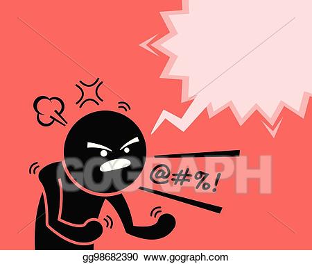 Vector art a very. Yelling clipart rage