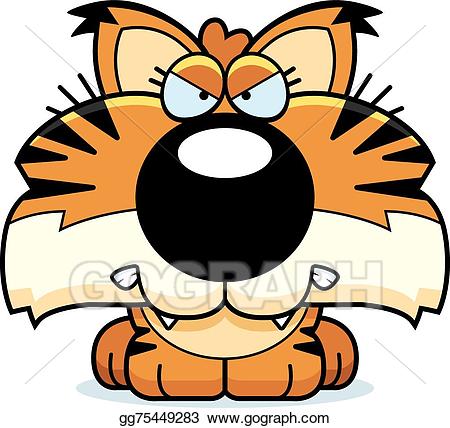 Anger clipart cartoon. Vector art lynx angry