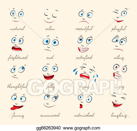 Anger clipart facial expression. Vector illustration emotions cartoon