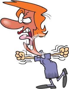 An angry woman red. Anger clipart frustrated person