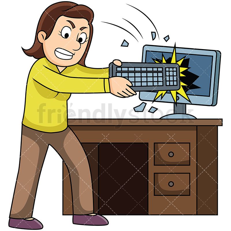 computers clipart angry