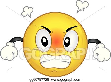 Anger clipart irate. Vector angry smiley illustration