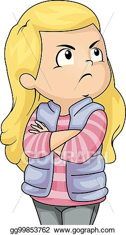 Eps vector kid girl. Mad clipart jealous