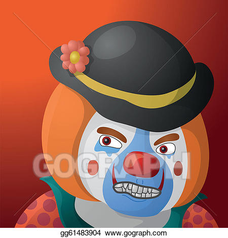 Vector art clown angry. Anger clipart sinist