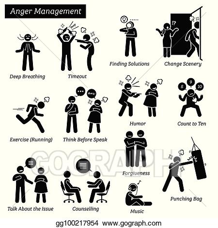 Anger clipart temper. Eps illustration management stick