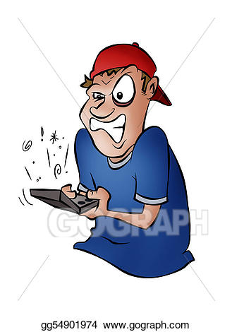 Stock illustrations angry gamer. Anger clipart tension