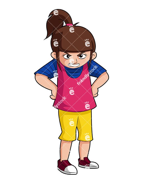 A mad little girl. Yelling clipart angry mom