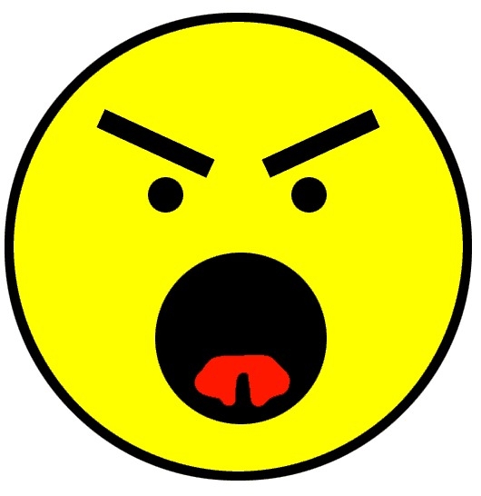 Anger clipart facial expression. Angry smiley face within