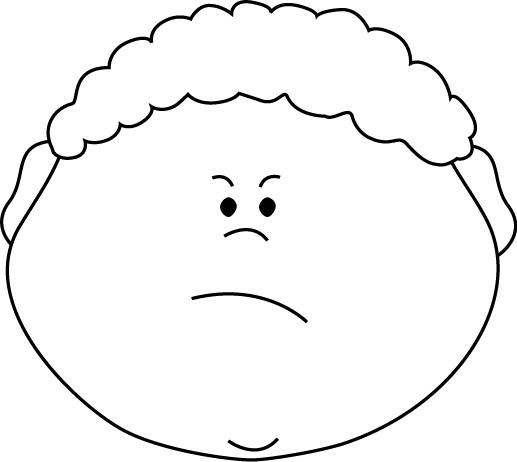 angry clipart black and white