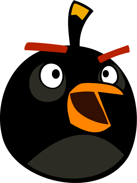The black bird birds. Bomb clipart angry
