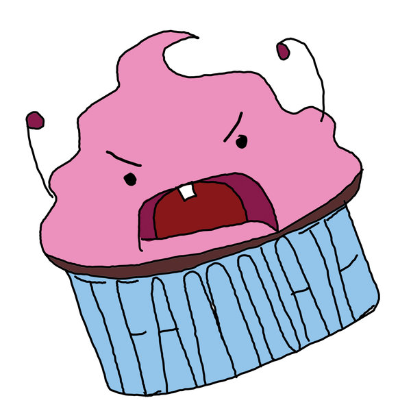 Teamnate by two players. Angry clipart cupcake