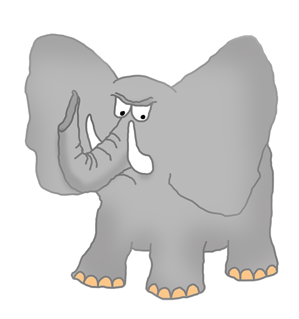 E clipart elephant. Drawing cartoon line as