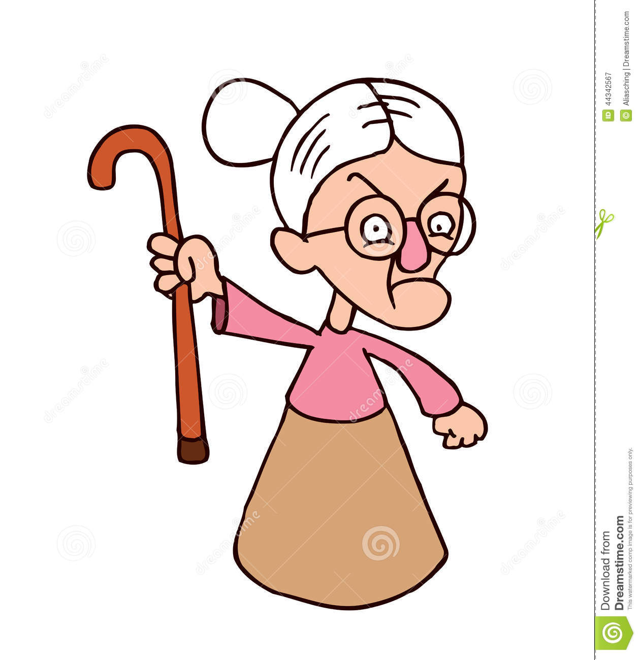 Old granny pencil and. Grandparents clipart mad