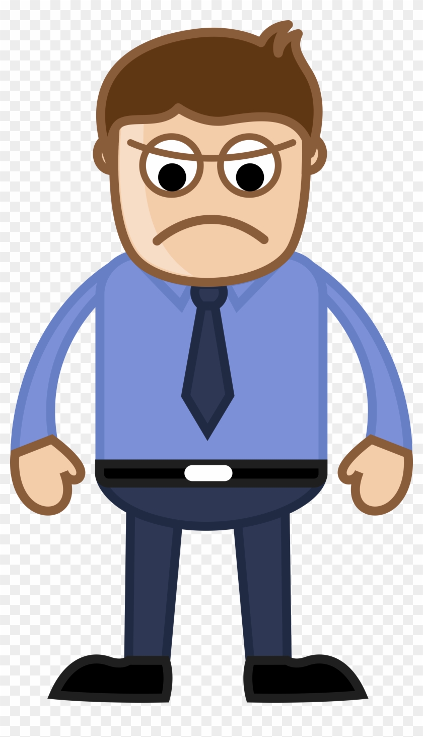 Boss clipart male boss. Angry happy man cartoon
