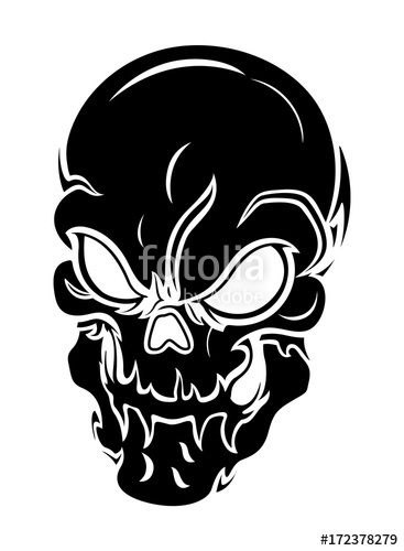 clipart skull angry
