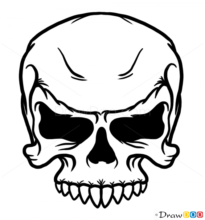 angry clipart skull