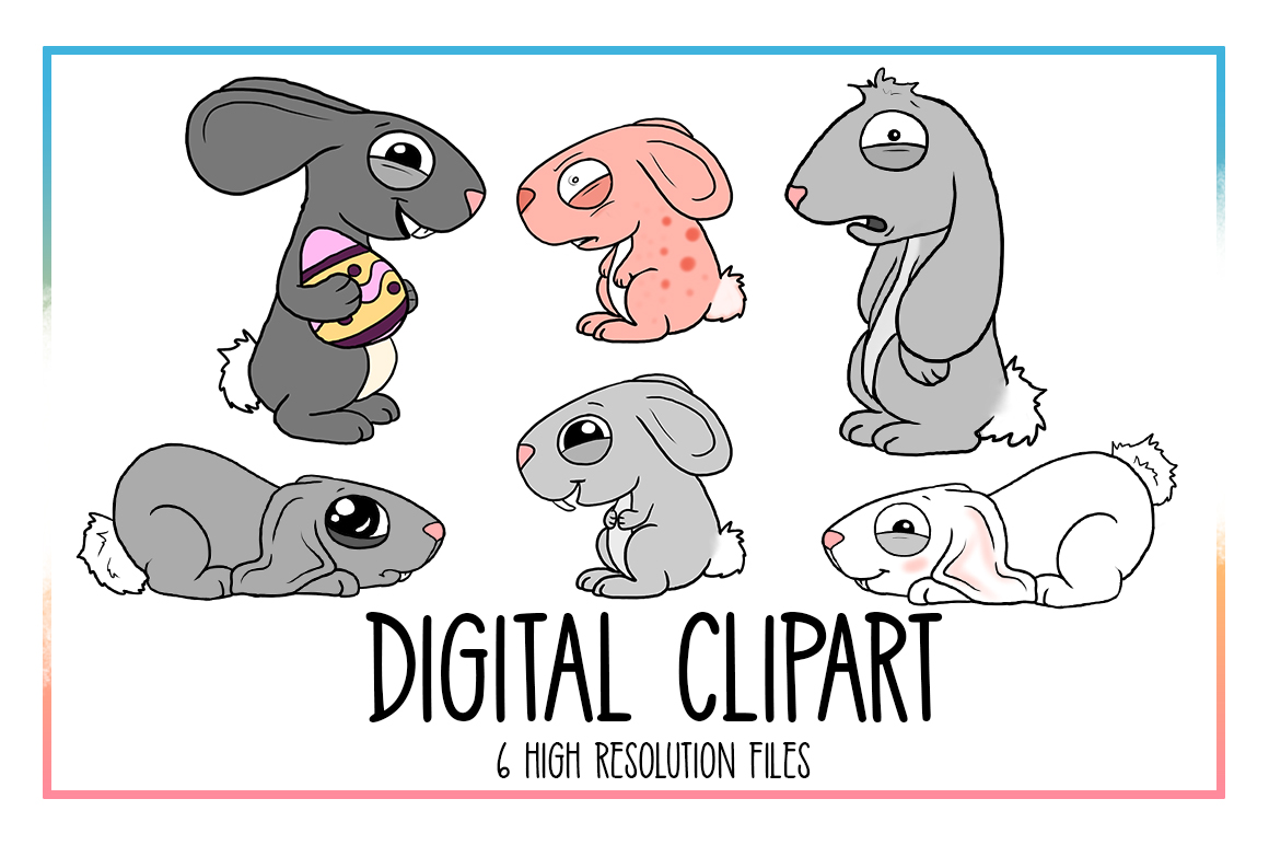 Animal clipart easter. Bunnie rabbit egg spring