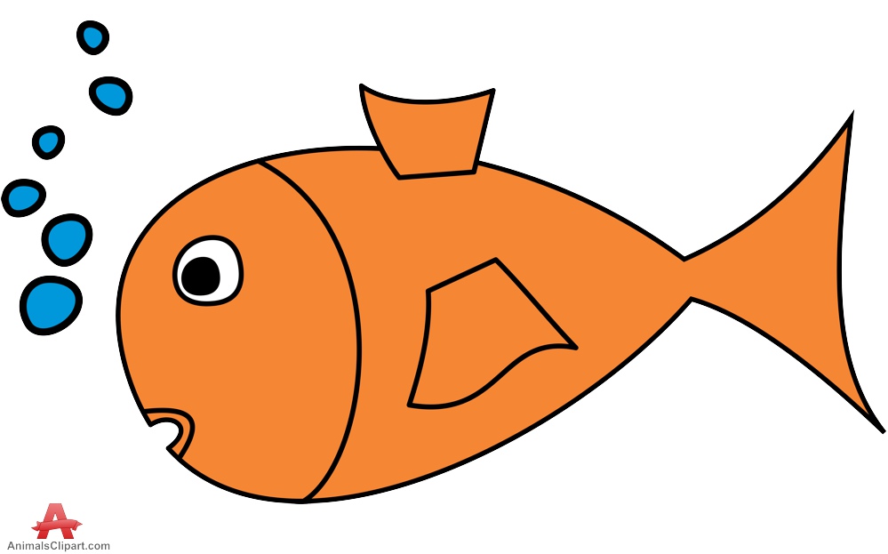 Orange swiming under water. Animal clipart fish