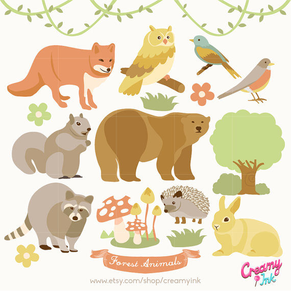 animal clipart forest