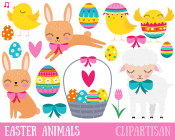 Animals clipart easter. Bunny by clipartisan tpt