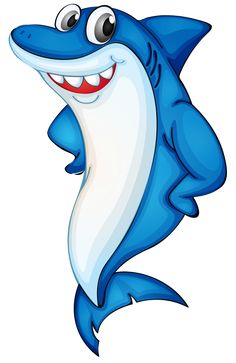 Smiling cartoon illustration vector. Animals clipart shark