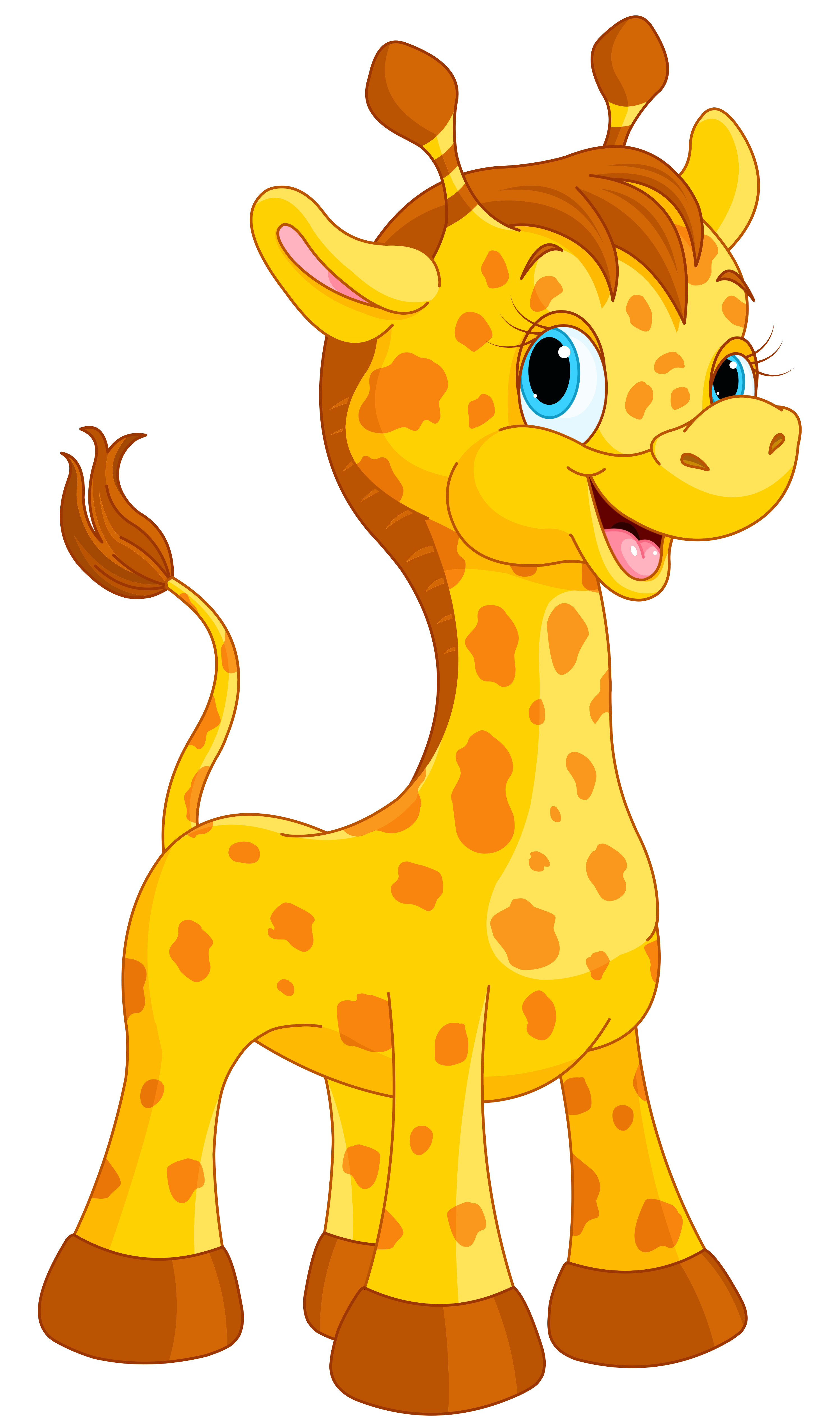 Woodland clipart nature animal. Cute giraffe cartoon png