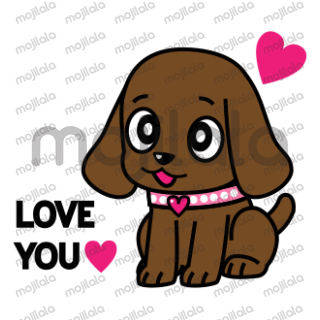 Miss muddy sticker package. Animated clipart puppy