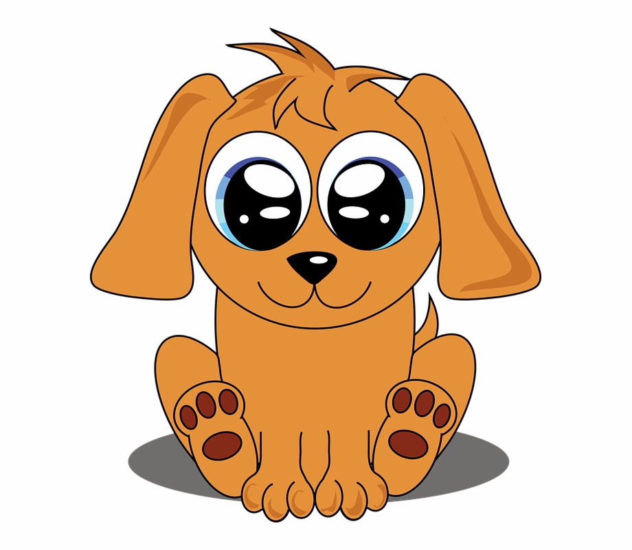 Animated clipart puppy. Cute adorable digital cartoon