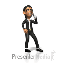 Animated clipart singing. Pop singer sing microphone