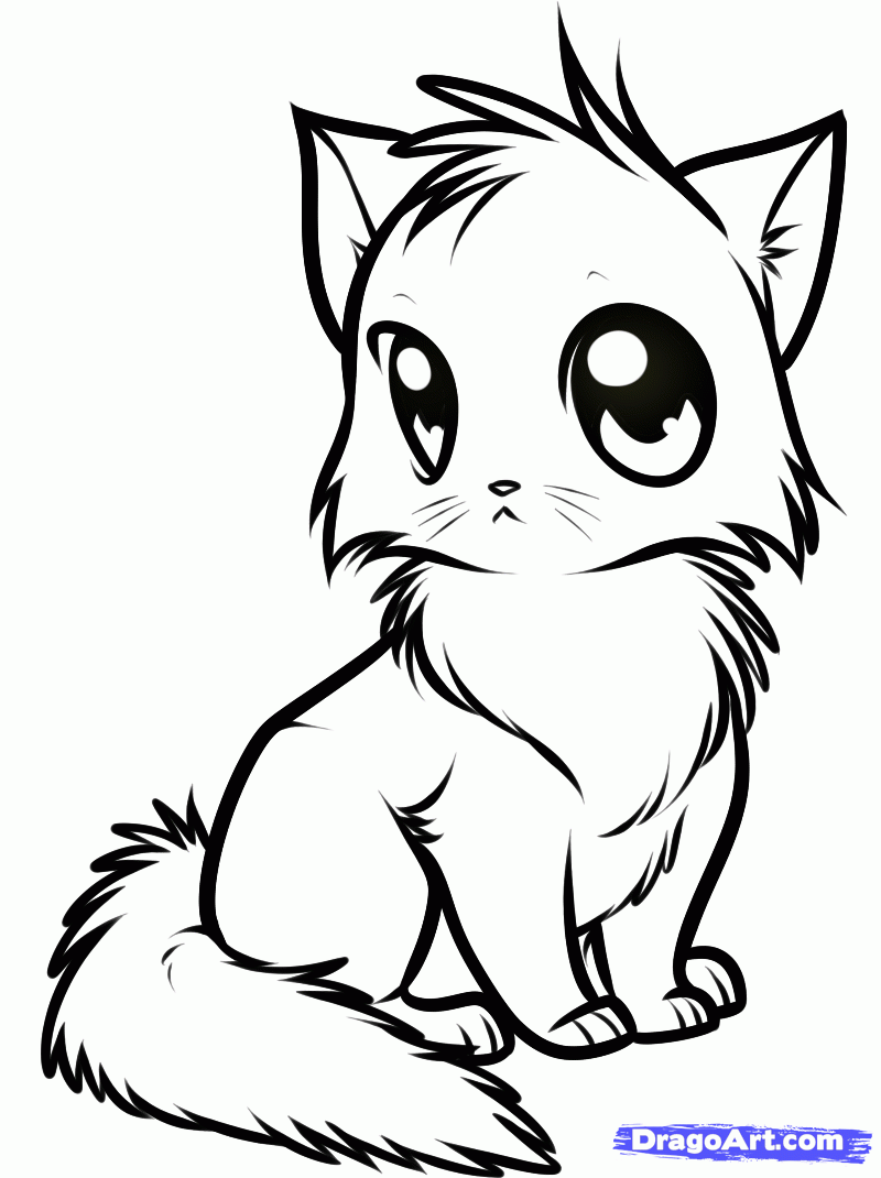 Anime clipart adorable. Draw a cute cat