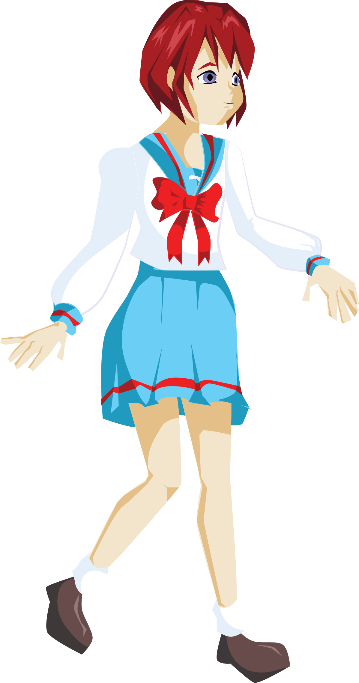 Anime girl big image. Costume clipart school