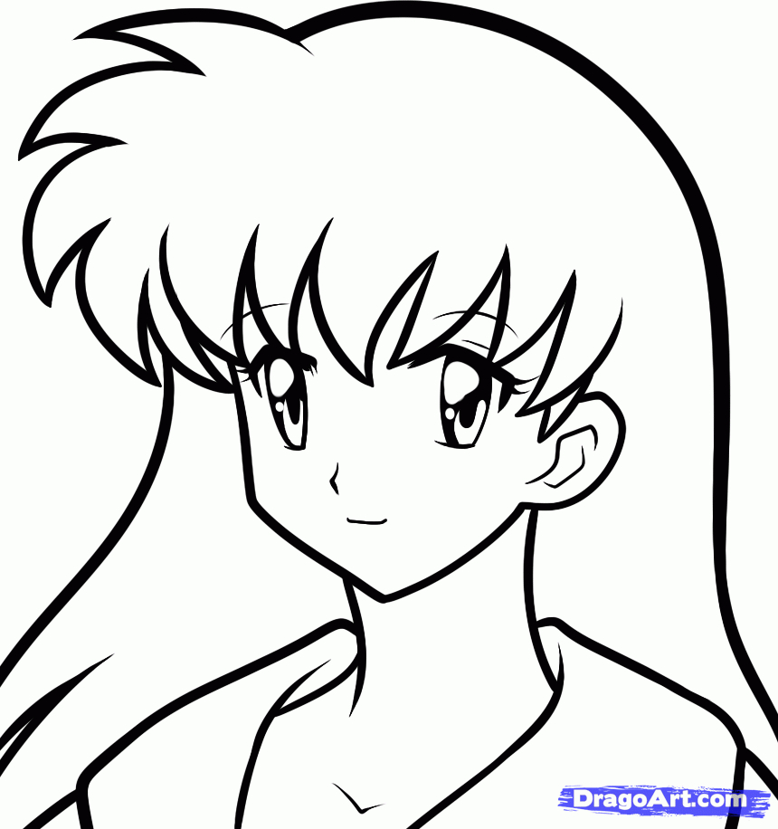 Anime clipart black and white. Easy animes to draw