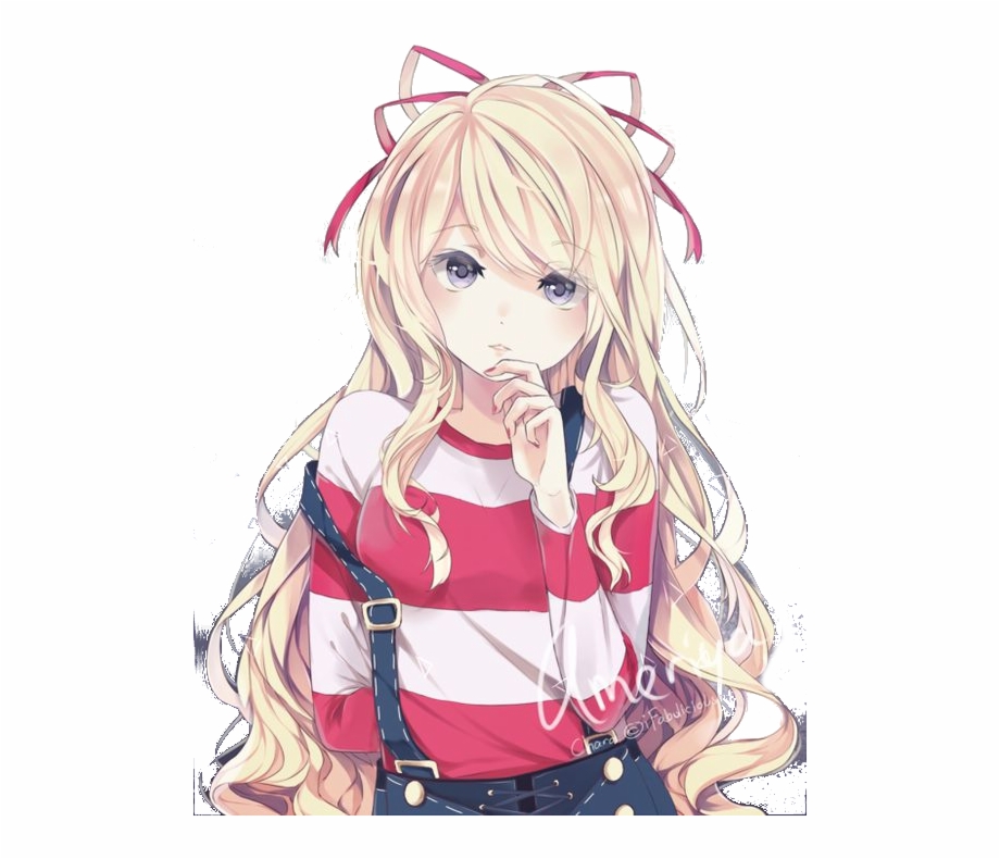 Science math girl png. Anime clipart blonde hair