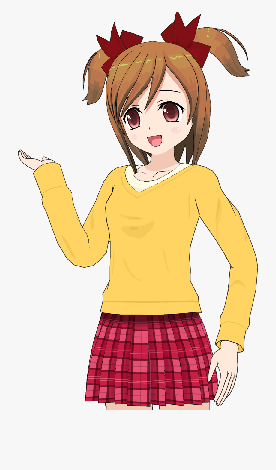 Anime clipart clip art. Girl orange shirt 