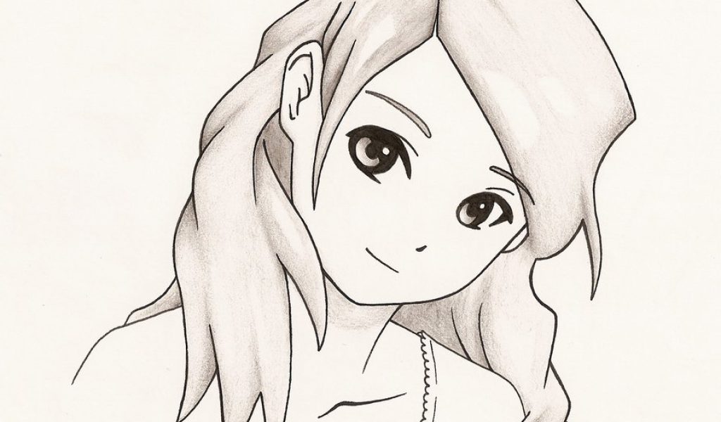 Girl drawing at getdrawings. Anime clipart easy