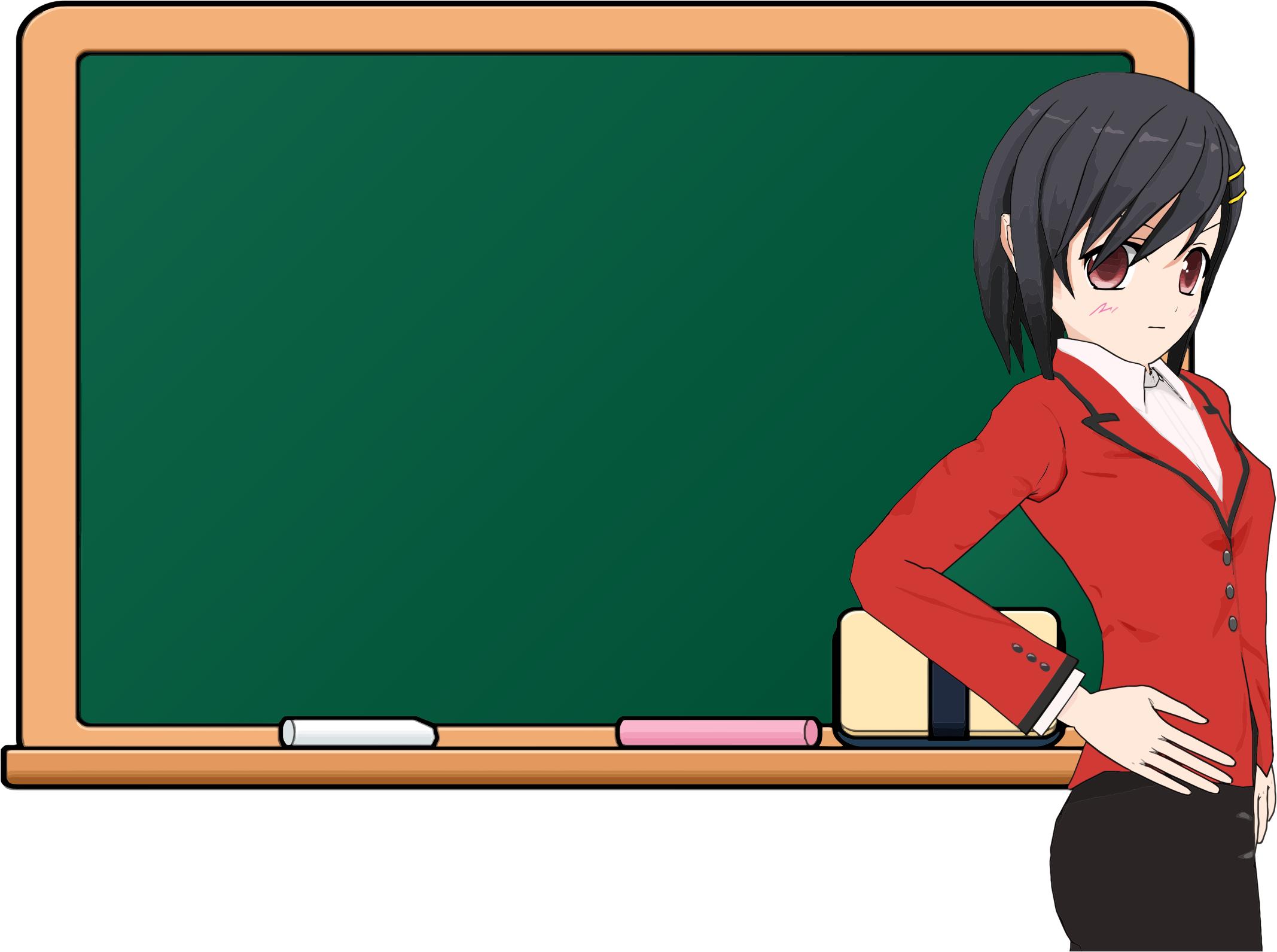 Girl school chalkboard icons. Anime clipart free anime