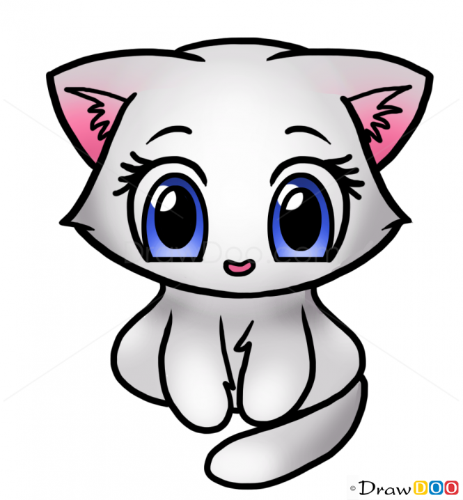 How to draw cute. Anime clipart kitten