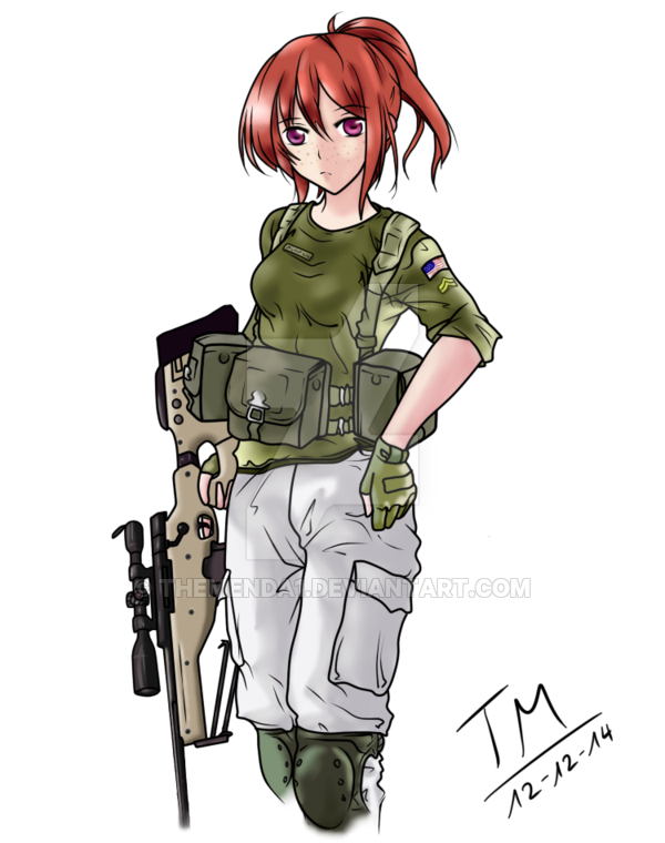 Anime clipart sniper. Commission us army girl