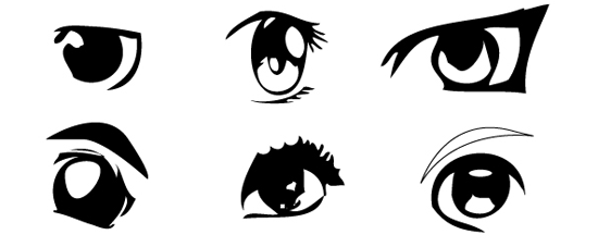 Art eyes pack clip. Anime clipart vector