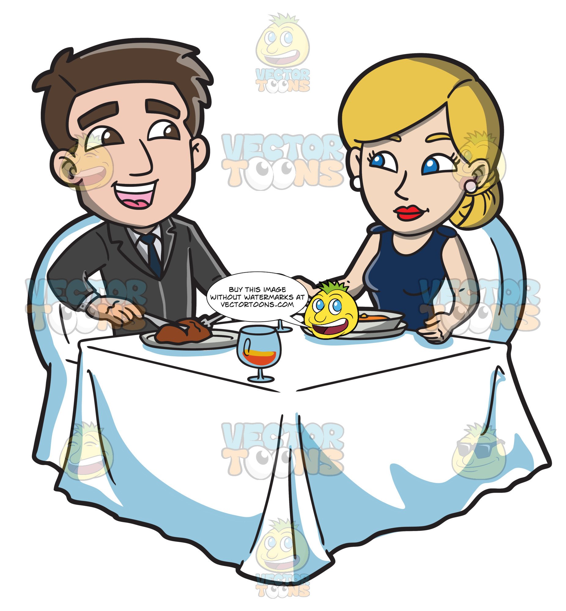 A couple celebrating their. Anniversary clipart anniversary dinner