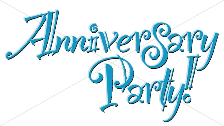 Anniversary clipart anniversary party. Blue wordart christian 