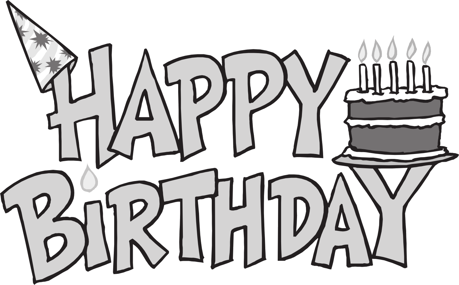 Black clipart happy birthday.  collection of banner