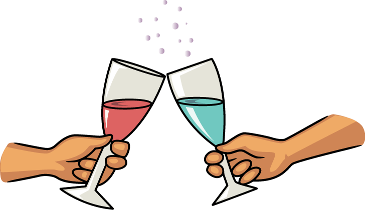 Free champagne cheers cliparts. Anniversary clipart cheer