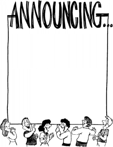 announcement clipart black and white