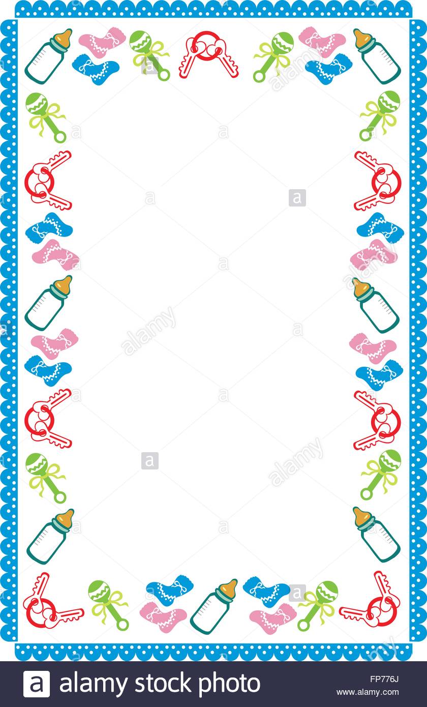 Baby group for birth. Announcement clipart border