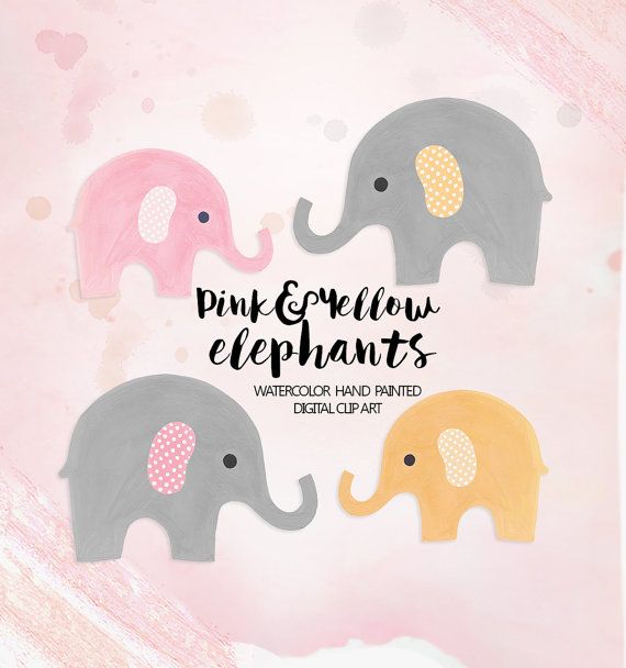 Announcement clipart elephant. Elephants for nursery watercolour
