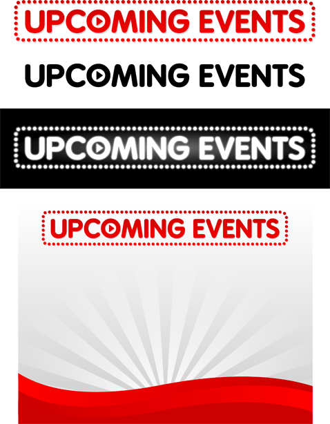 Events graphic . Announcement clipart upcoming event