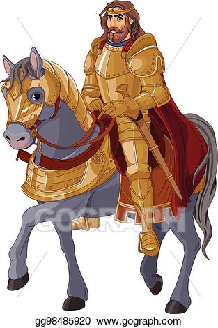 Announcements clipart medieval. Vector king horseback illustration