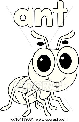 Eps vector book outlined. Ant clipart coloring